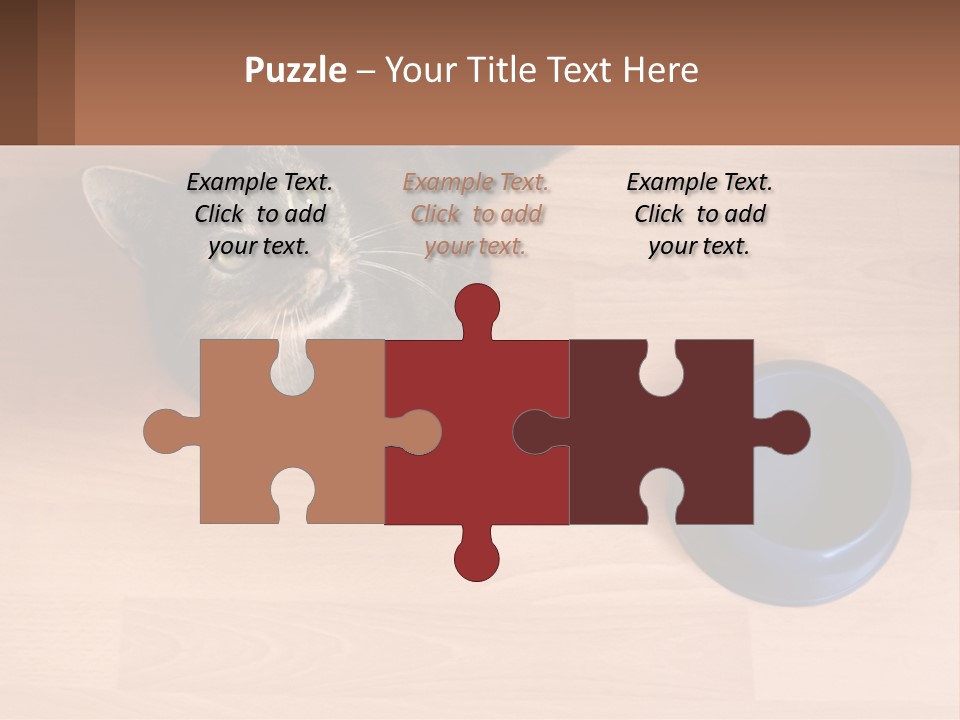 A Cat Sitting Next To A Blue Bowl On A Wooden Floor PowerPoint Template