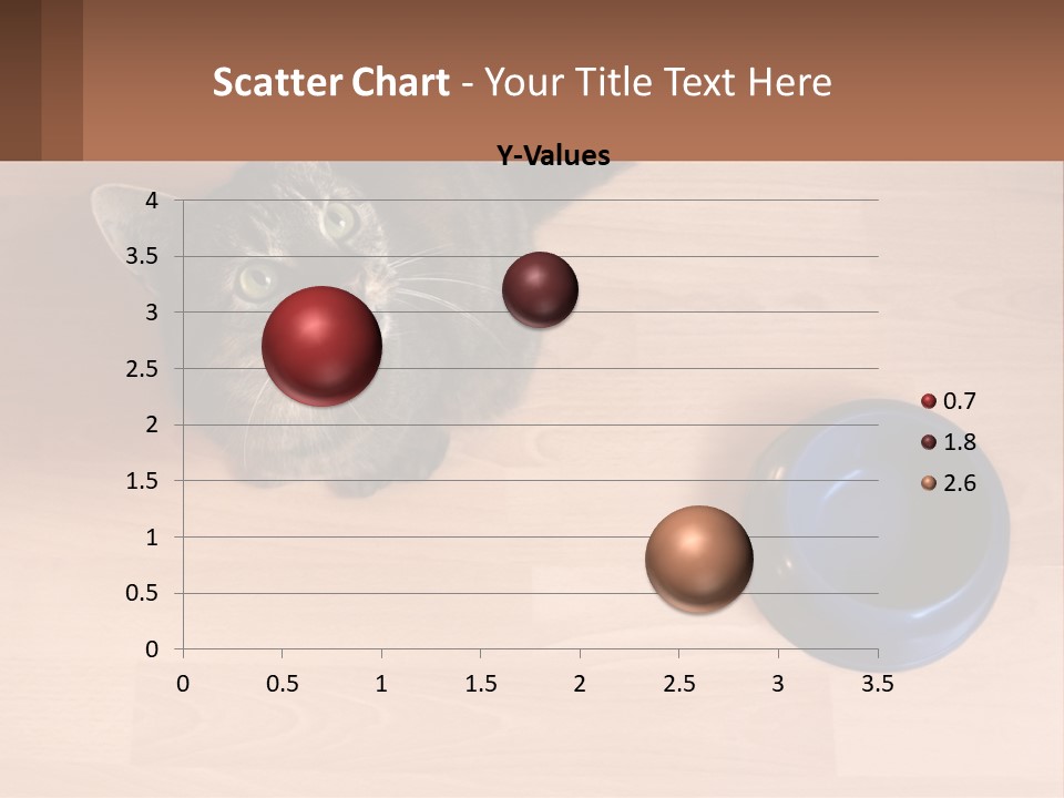 A Cat Sitting Next To A Blue Bowl On A Wooden Floor PowerPoint Template