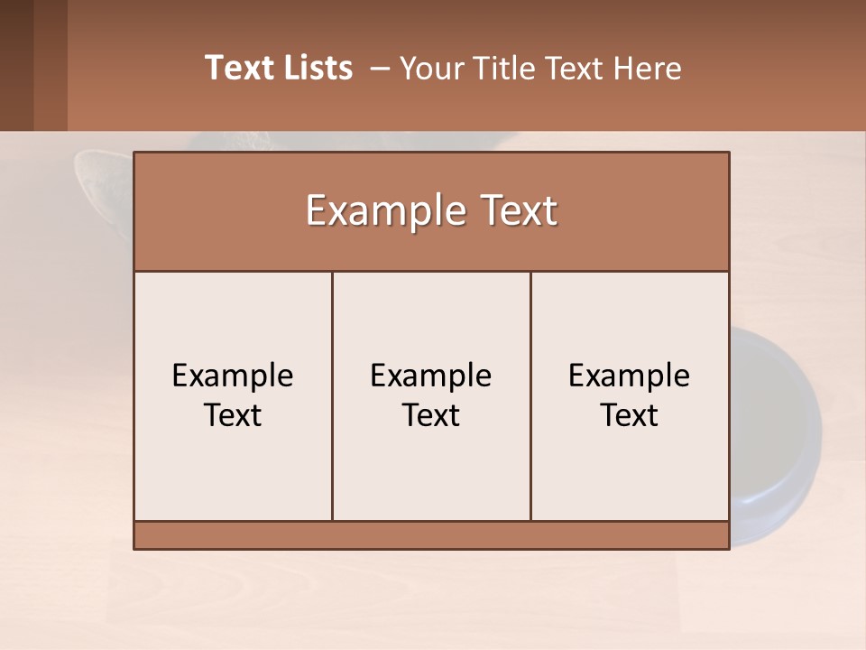 A Cat Sitting Next To A Blue Bowl On A Wooden Floor PowerPoint Template