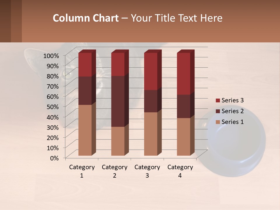 A Cat Sitting Next To A Blue Bowl On A Wooden Floor PowerPoint Template