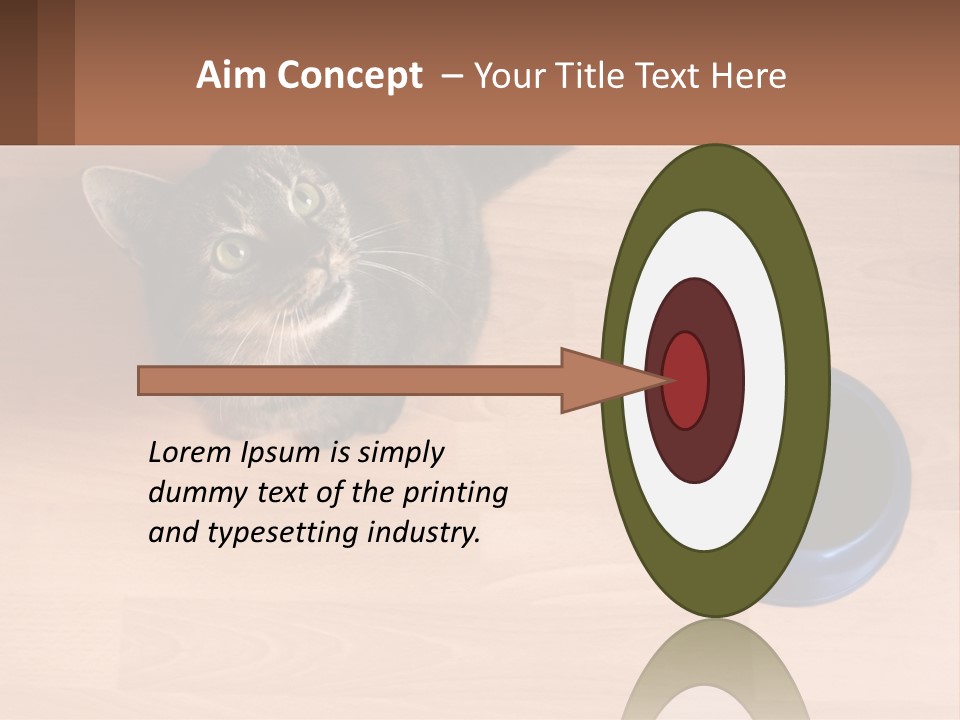 A Cat Sitting Next To A Blue Bowl On A Wooden Floor PowerPoint Template
