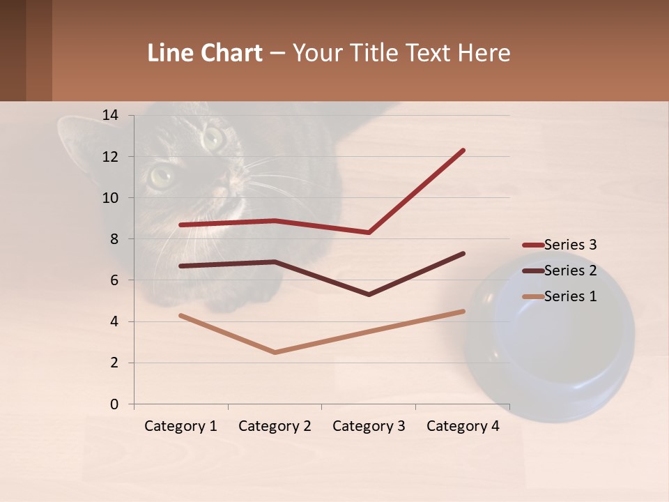 A Cat Sitting Next To A Blue Bowl On A Wooden Floor PowerPoint Template