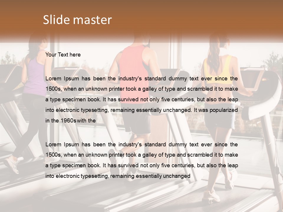 A Group Of People Running On Treadmills In A Gym PowerPoint Template