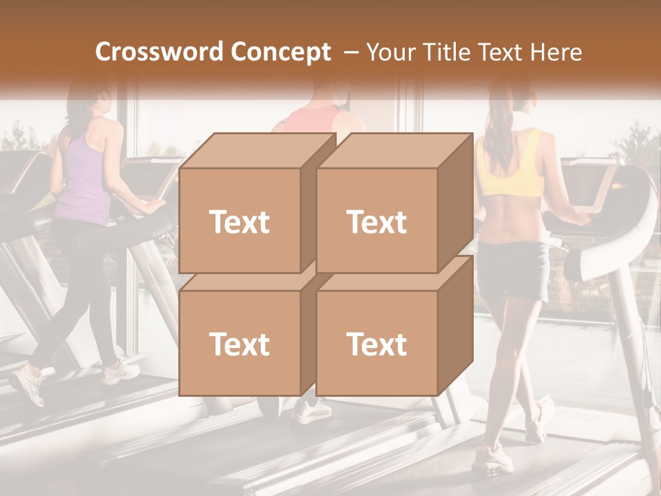 A Group Of People Running On Treadmills In A Gym PowerPoint Template