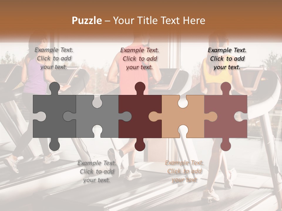 A Group Of People Running On Treadmills In A Gym PowerPoint Template