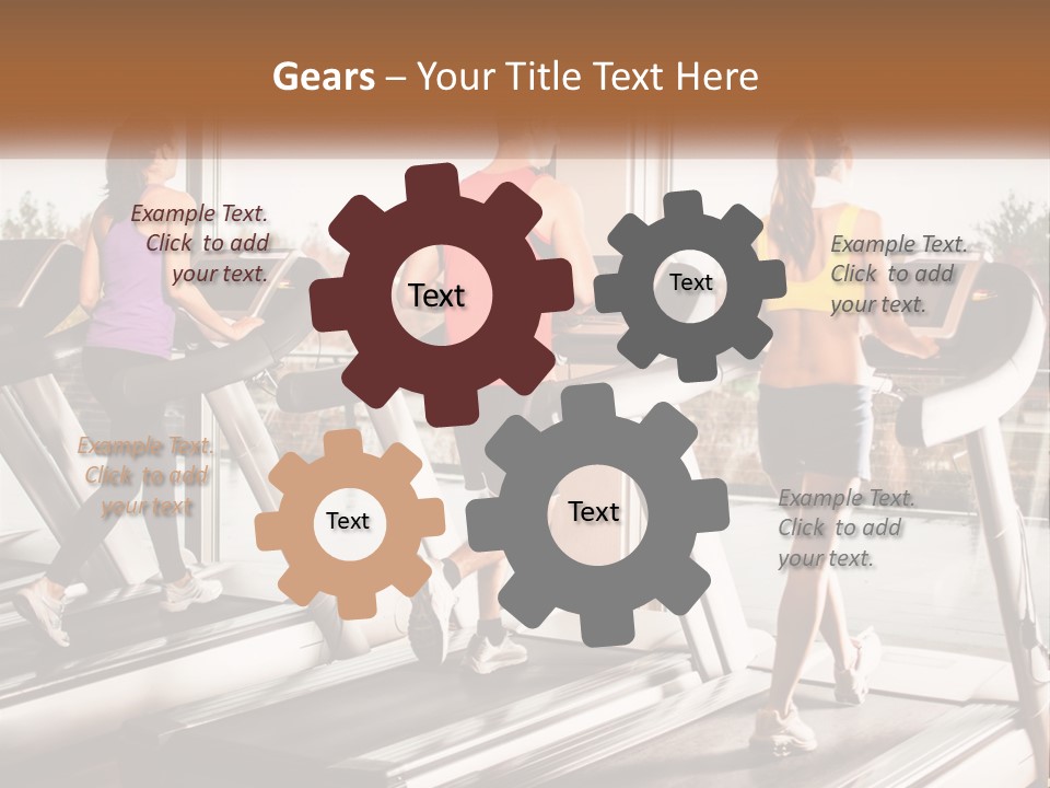 A Group Of People Running On Treadmills In A Gym PowerPoint Template