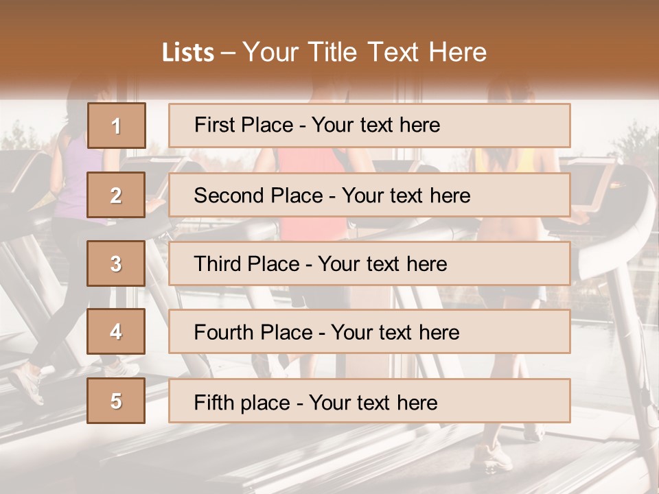 A Group Of People Running On Treadmills In A Gym PowerPoint Template
