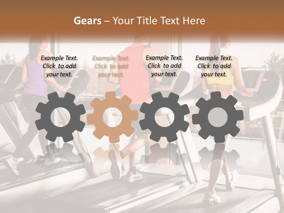 A Group Of People Running On Treadmills In A Gym PowerPoint Template