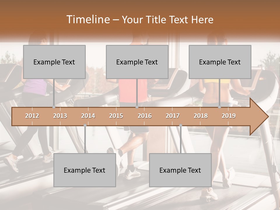 A Group Of People Running On Treadmills In A Gym PowerPoint Template