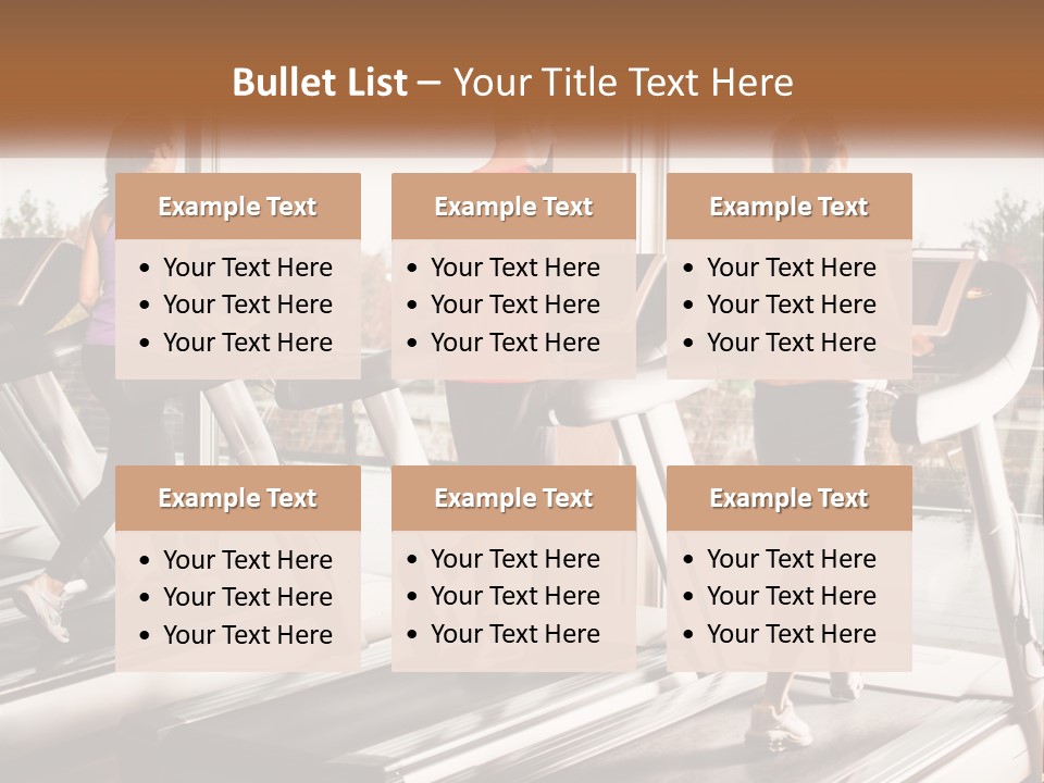 A Group Of People Running On Treadmills In A Gym PowerPoint Template