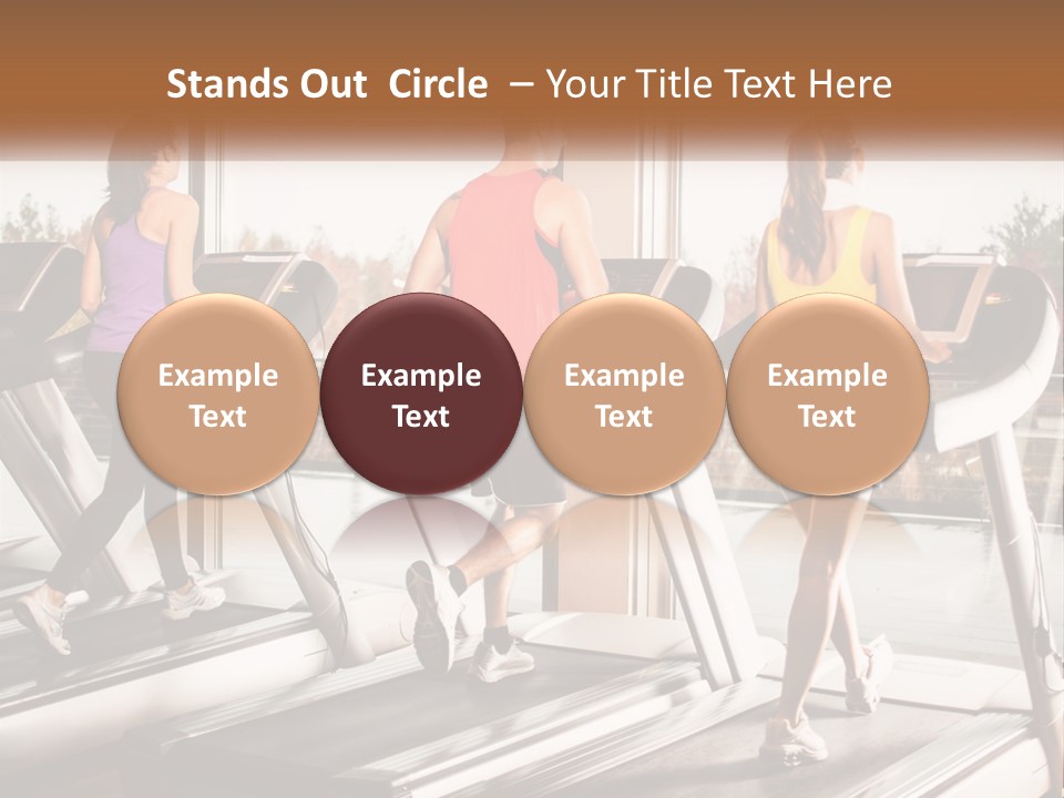 A Group Of People Running On Treadmills In A Gym PowerPoint Template