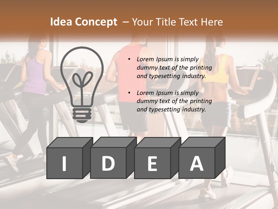 A Group Of People Running On Treadmills In A Gym PowerPoint Template