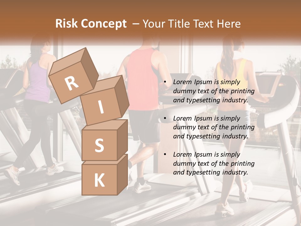 A Group Of People Running On Treadmills In A Gym PowerPoint Template