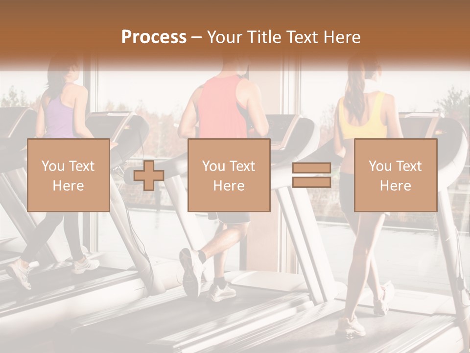 A Group Of People Running On Treadmills In A Gym PowerPoint Template