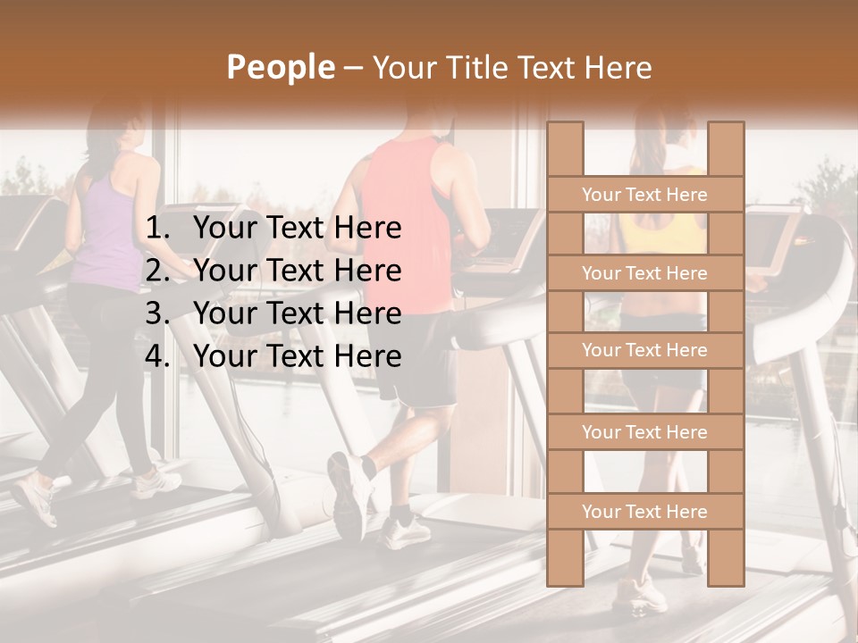 A Group Of People Running On Treadmills In A Gym PowerPoint Template