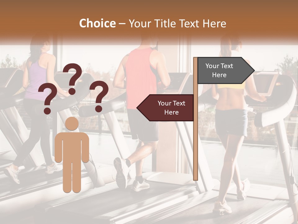 A Group Of People Running On Treadmills In A Gym PowerPoint Template