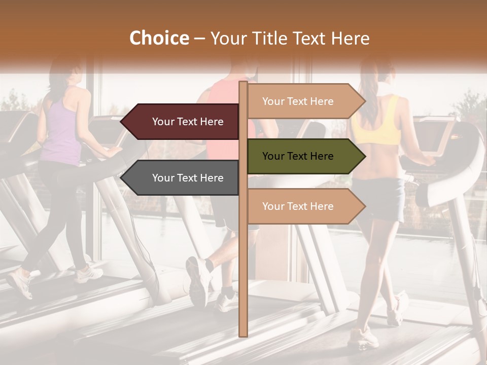 A Group Of People Running On Treadmills In A Gym PowerPoint Template
