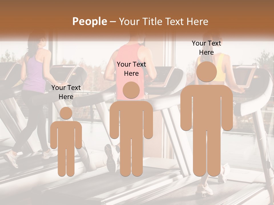 A Group Of People Running On Treadmills In A Gym PowerPoint Template
