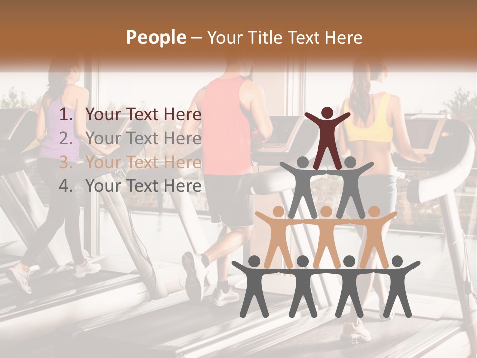 A Group Of People Running On Treadmills In A Gym PowerPoint Template