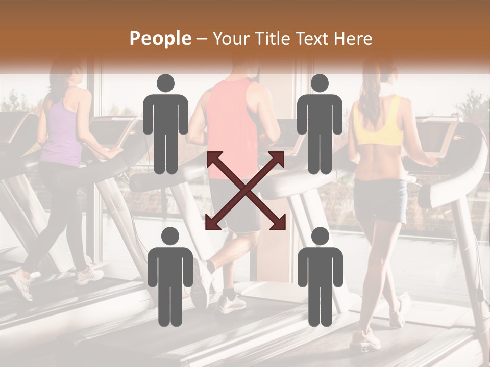 A Group Of People Running On Treadmills In A Gym PowerPoint Template