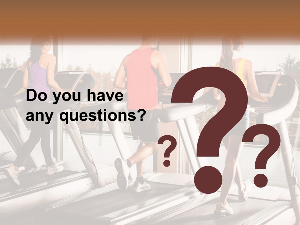 A Group Of People Running On Treadmills In A Gym PowerPoint Template