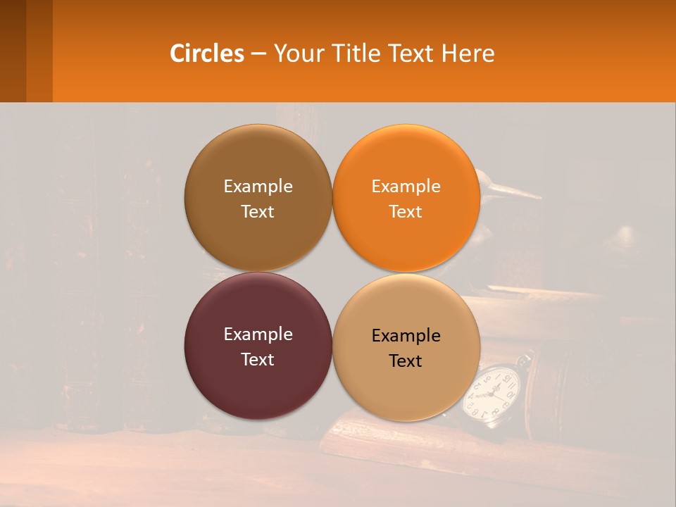 A Bird Sitting On Top Of A Book Shelf Next To A Clock PowerPoint Template