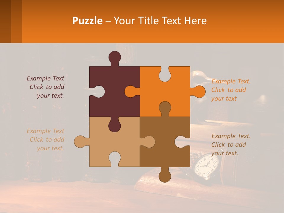 A Bird Sitting On Top Of A Book Shelf Next To A Clock PowerPoint Template