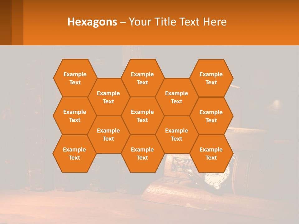 A Bird Sitting On Top Of A Book Shelf Next To A Clock PowerPoint Template