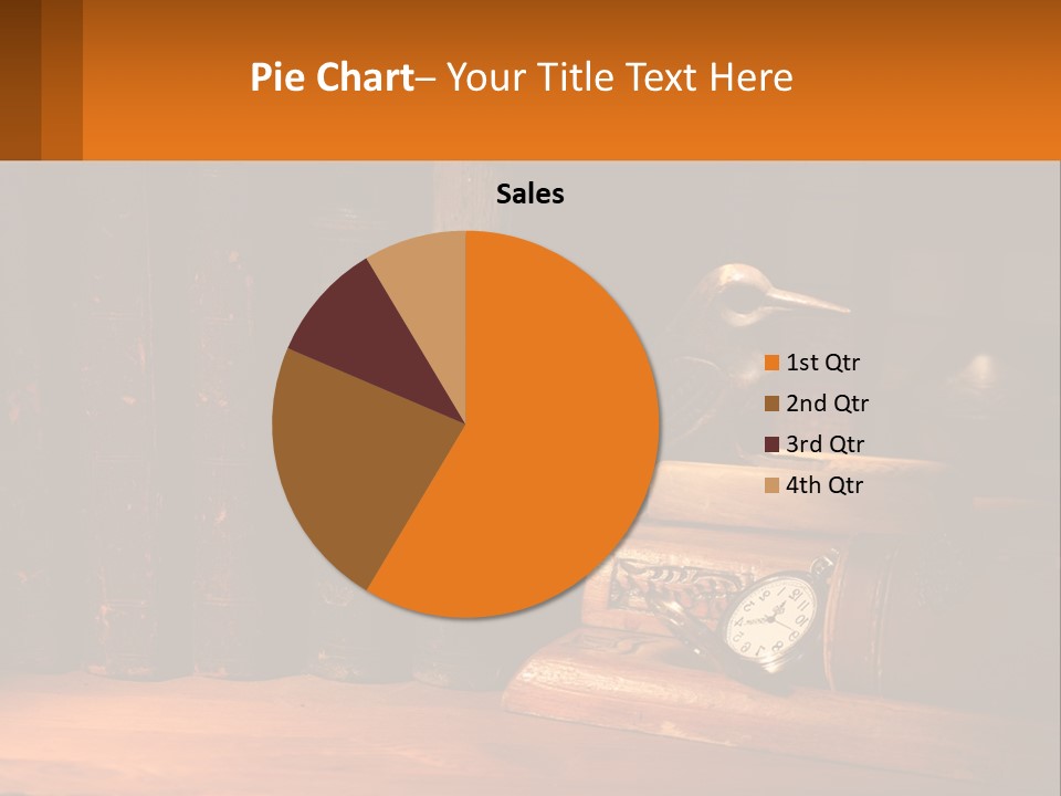 A Bird Sitting On Top Of A Book Shelf Next To A Clock PowerPoint Template