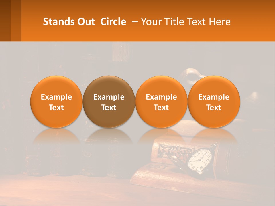 A Bird Sitting On Top Of A Book Shelf Next To A Clock PowerPoint Template