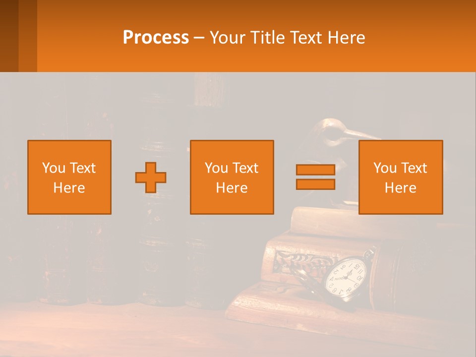 A Bird Sitting On Top Of A Book Shelf Next To A Clock PowerPoint Template