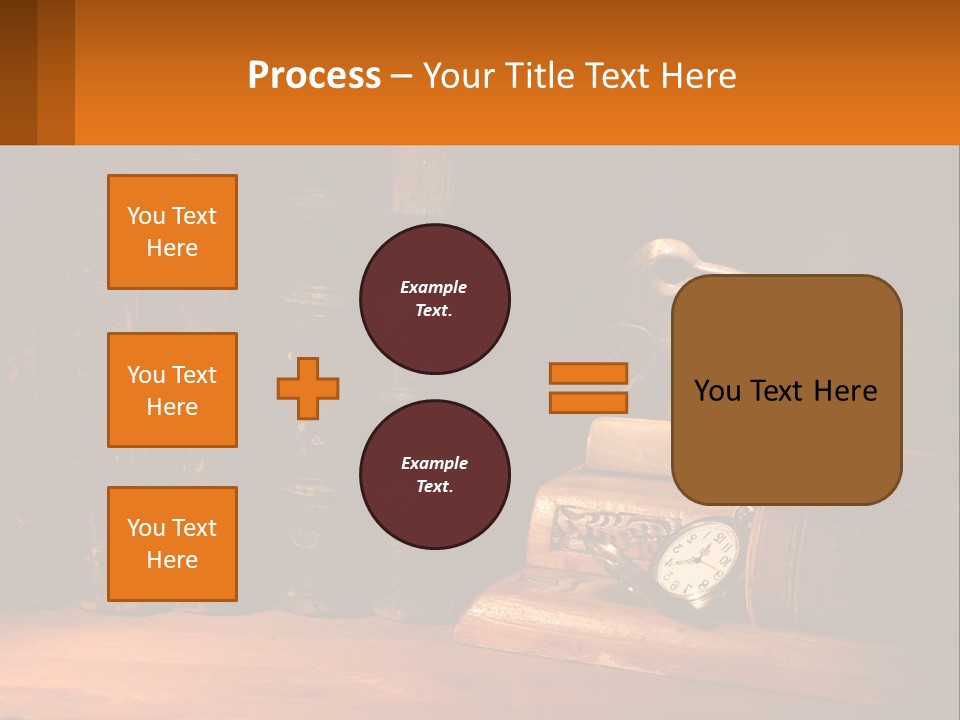 A Bird Sitting On Top Of A Book Shelf Next To A Clock PowerPoint Template