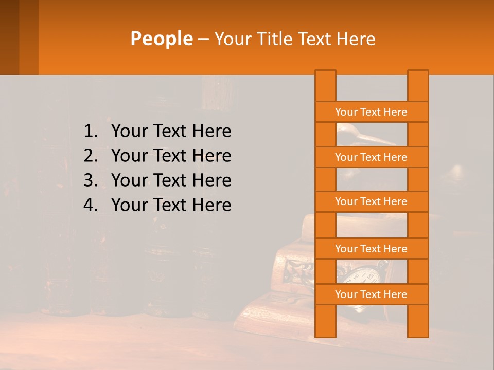 A Bird Sitting On Top Of A Book Shelf Next To A Clock PowerPoint Template