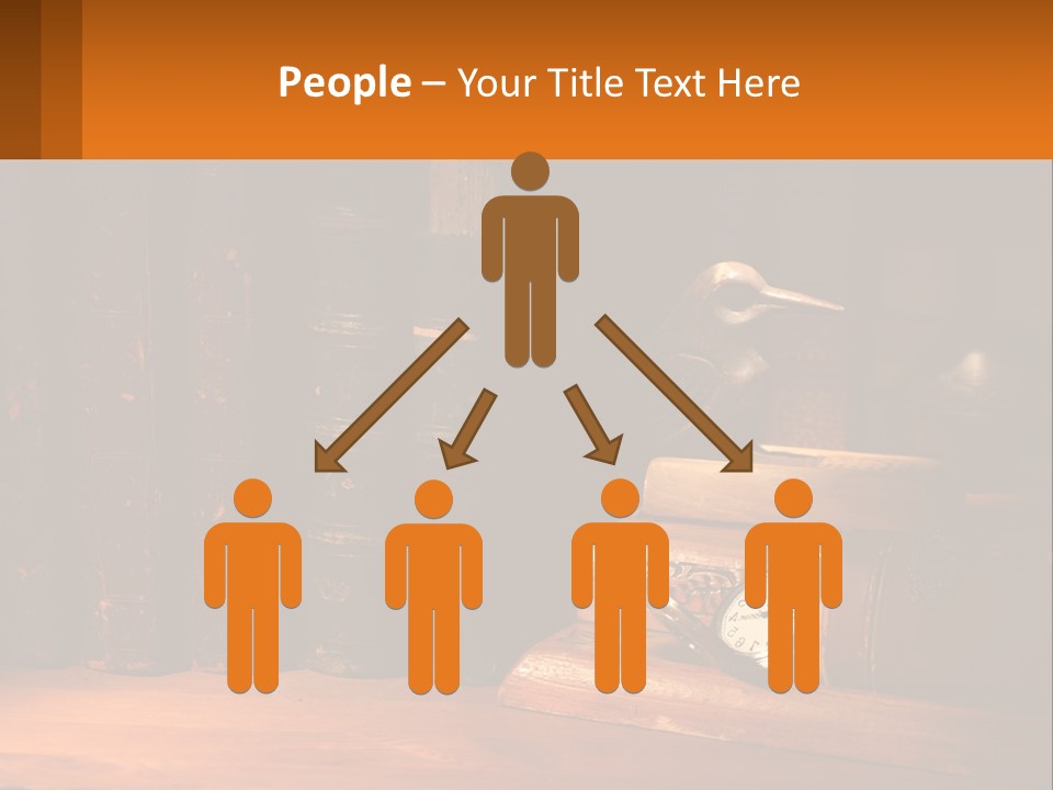 A Bird Sitting On Top Of A Book Shelf Next To A Clock PowerPoint Template