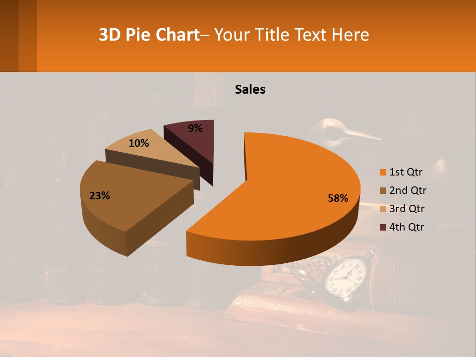 A Bird Sitting On Top Of A Book Shelf Next To A Clock PowerPoint Template