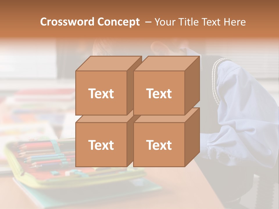 A Young Boy Writing On A Piece Of Paper PowerPoint Template