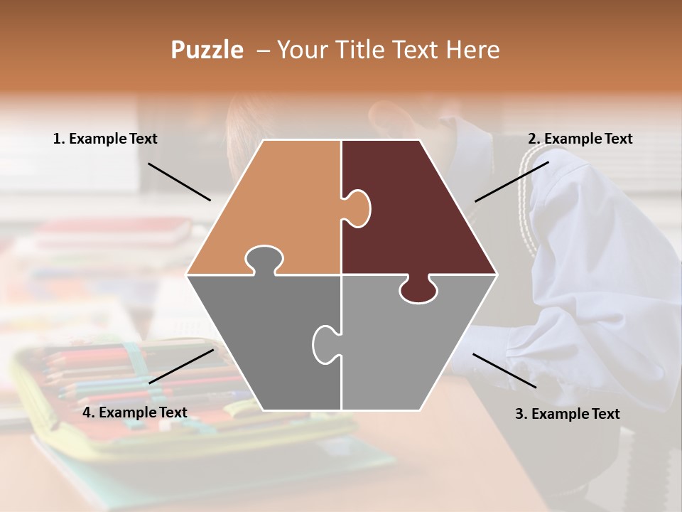 A Young Boy Writing On A Piece Of Paper PowerPoint Template