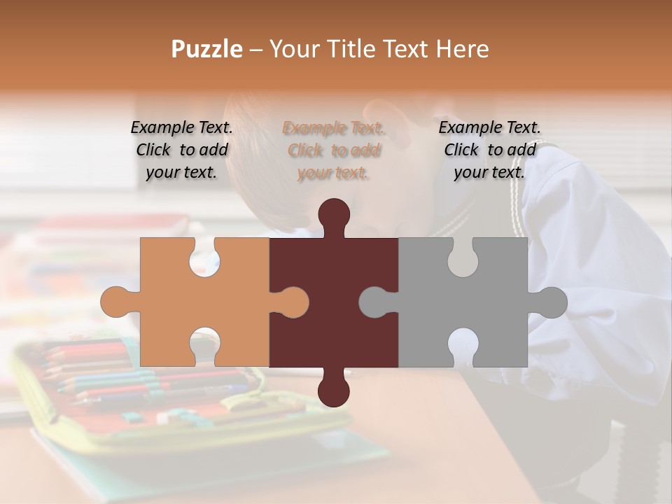 A Young Boy Writing On A Piece Of Paper PowerPoint Template