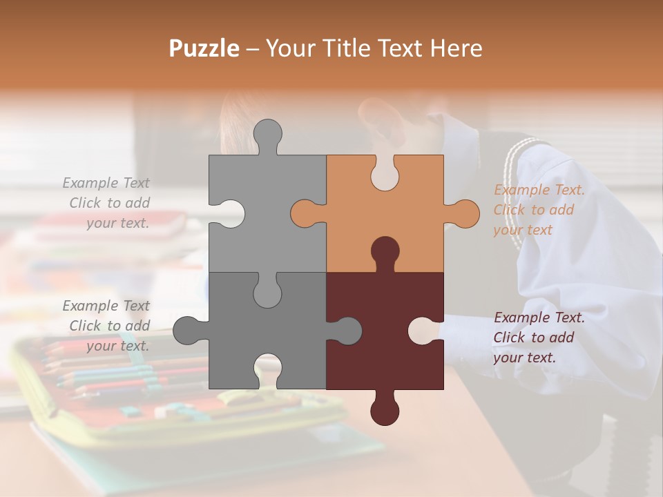 A Young Boy Writing On A Piece Of Paper PowerPoint Template