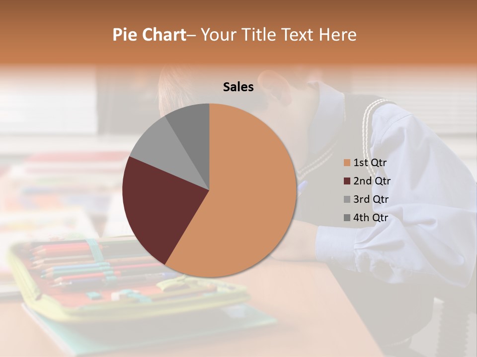 A Young Boy Writing On A Piece Of Paper PowerPoint Template