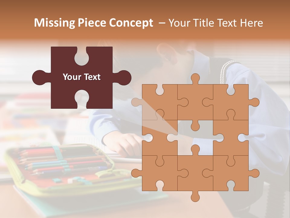 A Young Boy Writing On A Piece Of Paper PowerPoint Template