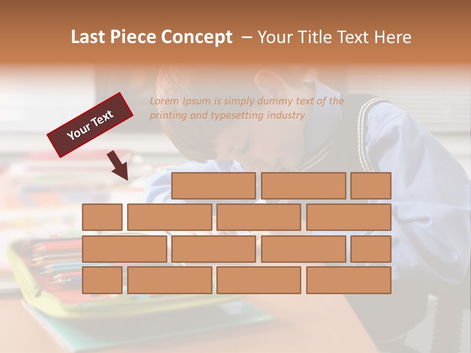 A Young Boy Writing On A Piece Of Paper PowerPoint Template