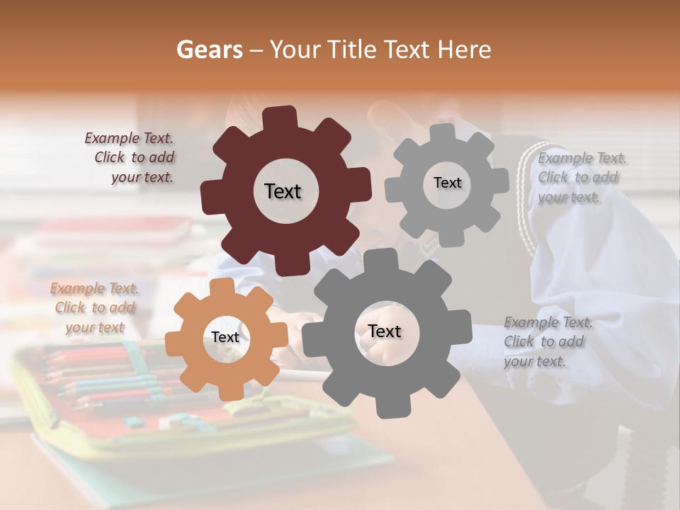 A Young Boy Writing On A Piece Of Paper PowerPoint Template