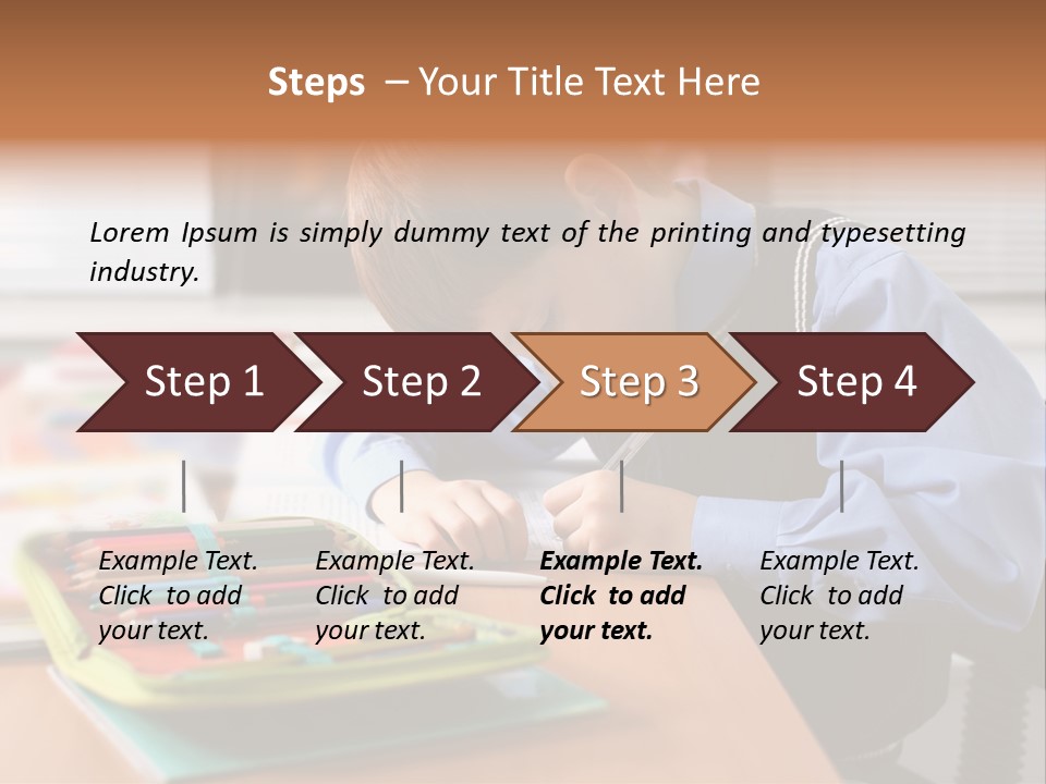 A Young Boy Writing On A Piece Of Paper PowerPoint Template