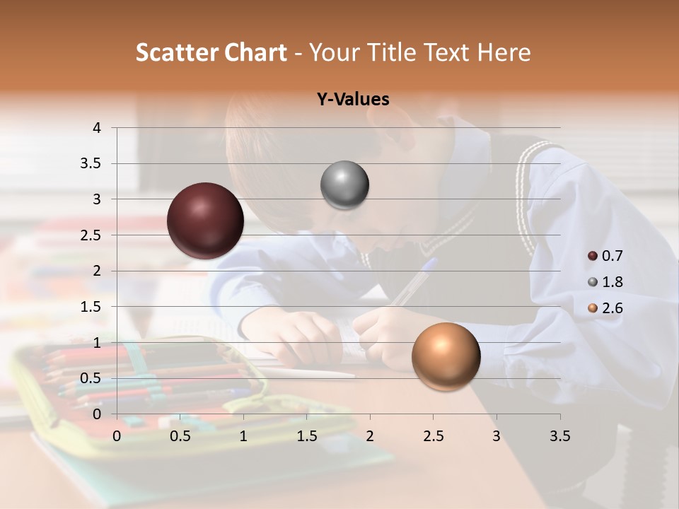 A Young Boy Writing On A Piece Of Paper PowerPoint Template
