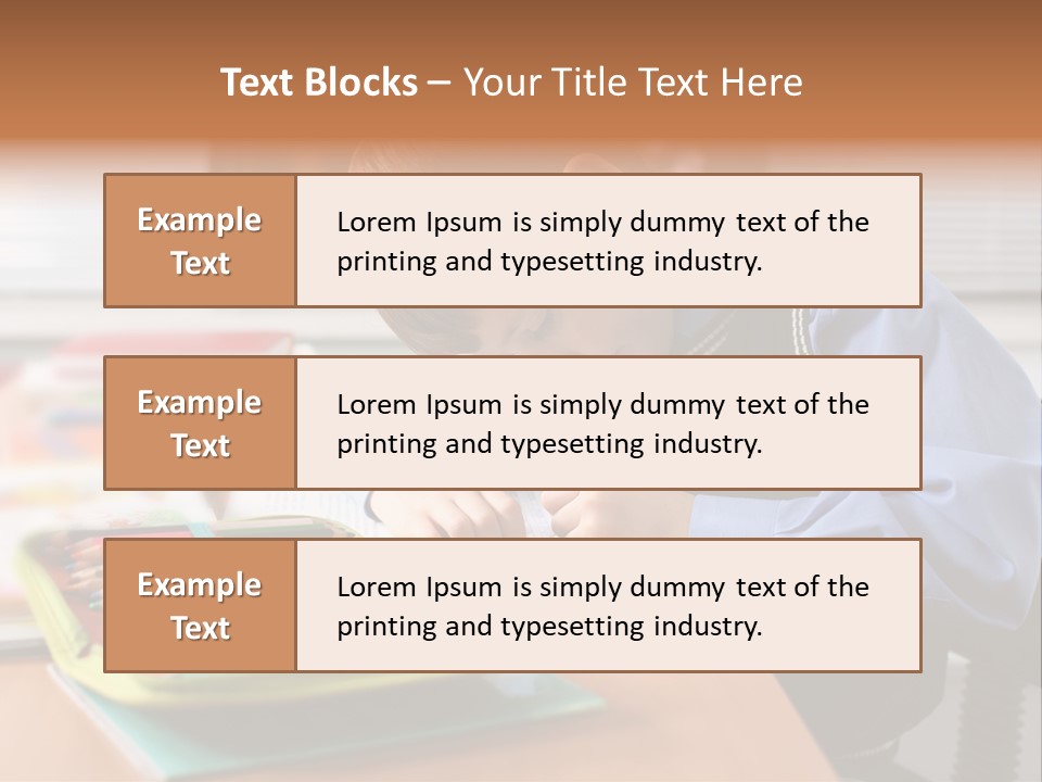 A Young Boy Writing On A Piece Of Paper PowerPoint Template