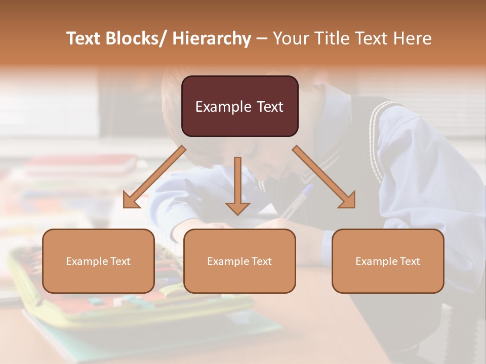 A Young Boy Writing On A Piece Of Paper PowerPoint Template