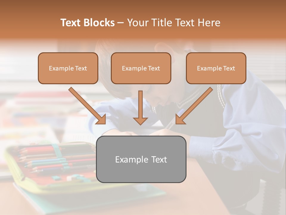 A Young Boy Writing On A Piece Of Paper PowerPoint Template