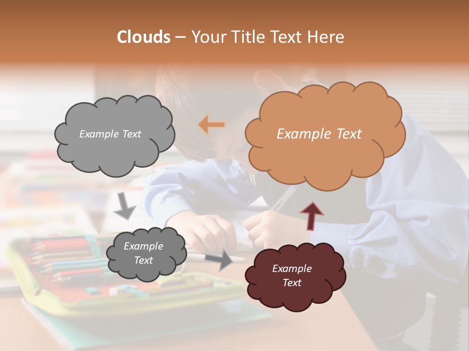 A Young Boy Writing On A Piece Of Paper PowerPoint Template
