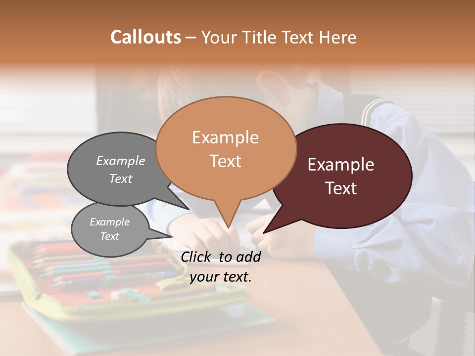 A Young Boy Writing On A Piece Of Paper PowerPoint Template